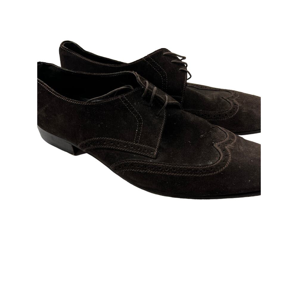 A.Testoni Basic Oxford Suede Leather Brown Shoes … - image 3